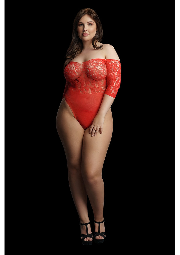 Presents Rhinestone Off Shldr Body OS - Red