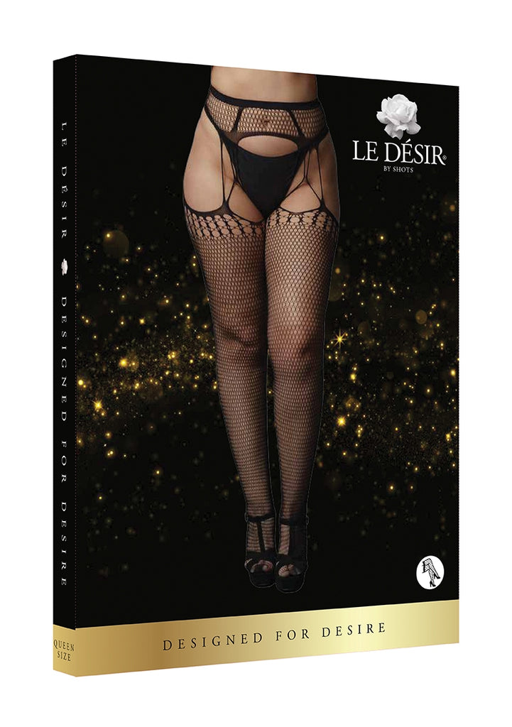 Celebrate Suspender Pantyhose OSX - Black