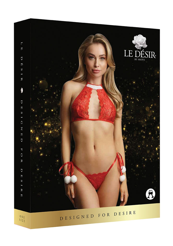 Snow Angel Lace Lingerie Set OS - Red