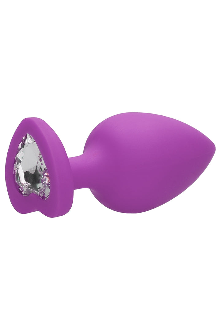 Diamond Heart Butt Plug - Extra Large - Purple