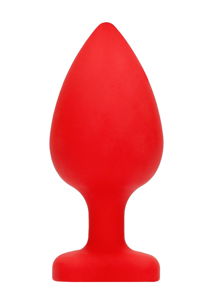 Diamond Heart Butt Plug - Extra Large - Red