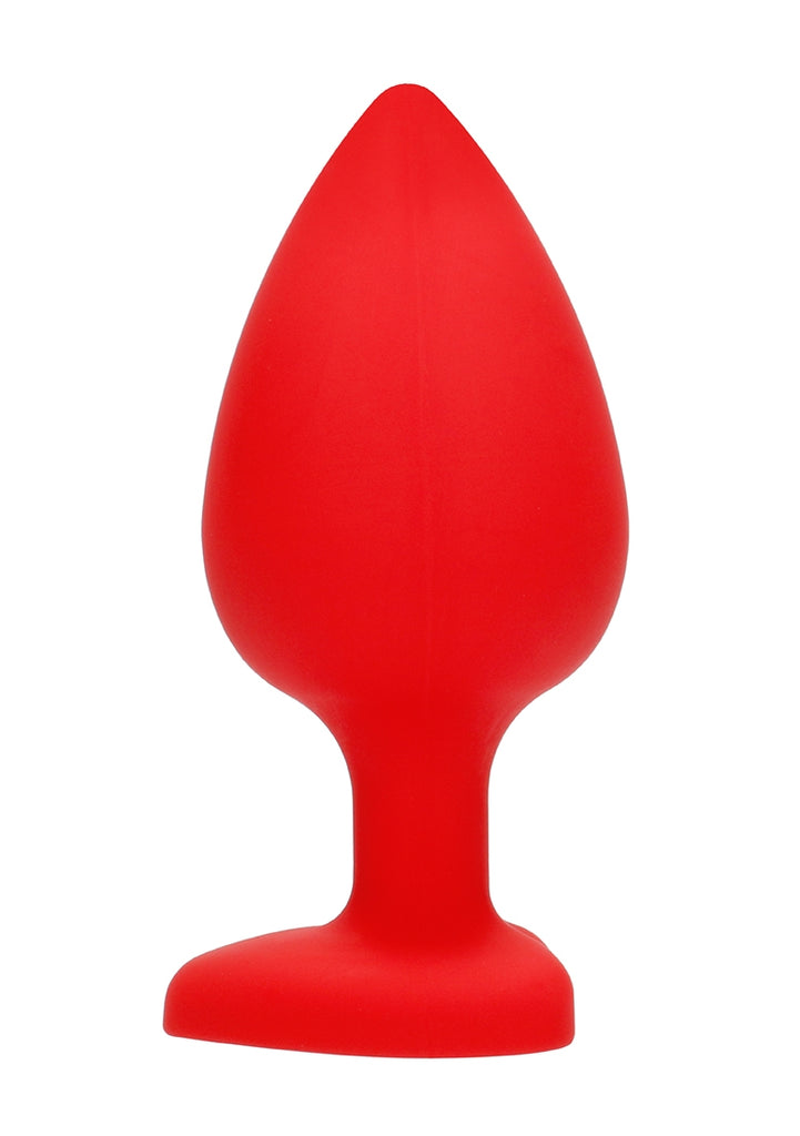 Diamond Heart Butt Plug - Extra Large - Red