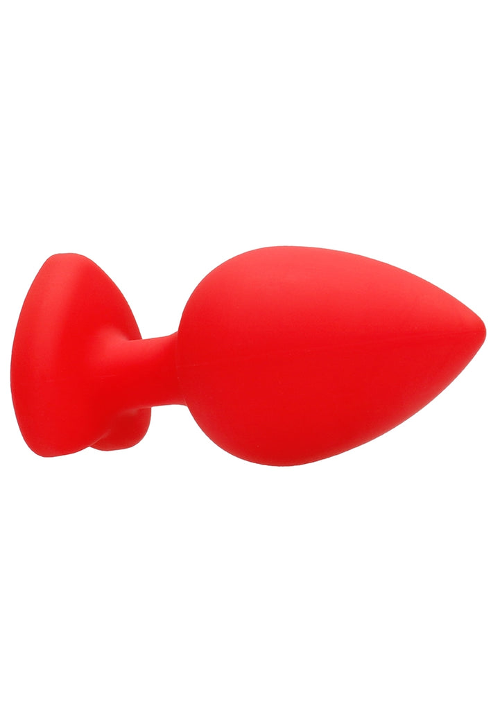 Diamond Heart Butt Plug - Extra Large - Red